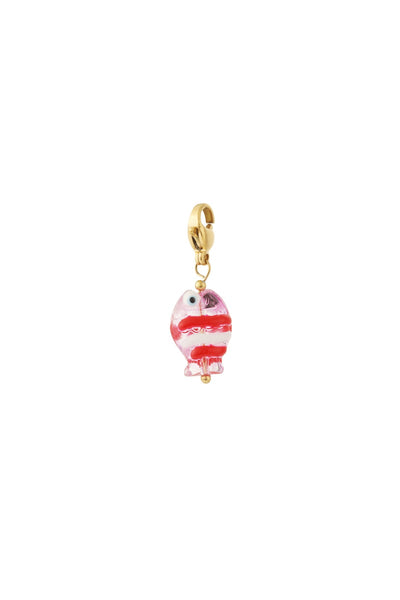 red color fish charm pendant stainless steel