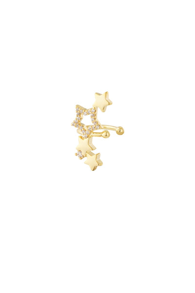 gold copper ear cuffs with star design