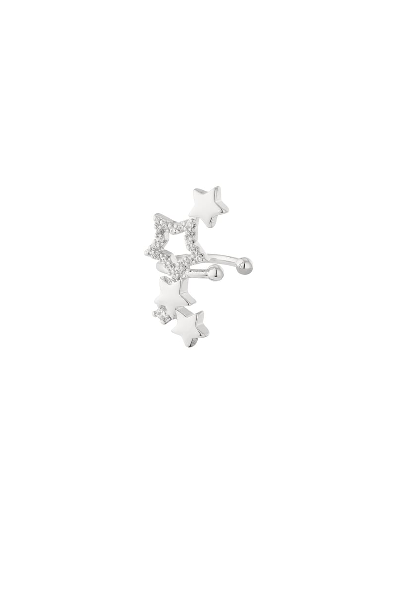 silver copper ear cuffs with star design