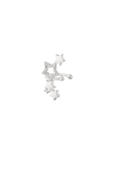 silver copper ear cuffs with star design
