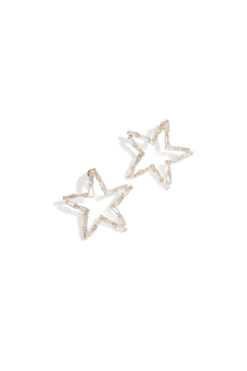 gold copper star stud earrings