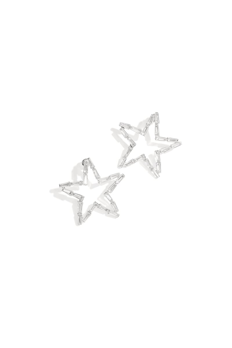 silver copper star stud earrings