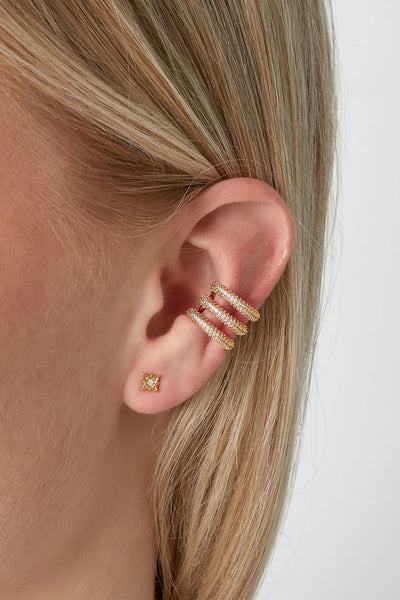 ear cuff bling trio worn on model’s ear