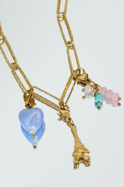 Eiffel Tower charm pendant on chain