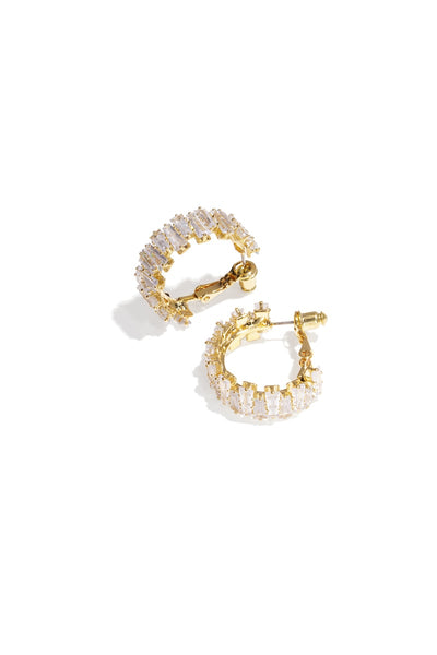 gold geometric copper hoop earrings