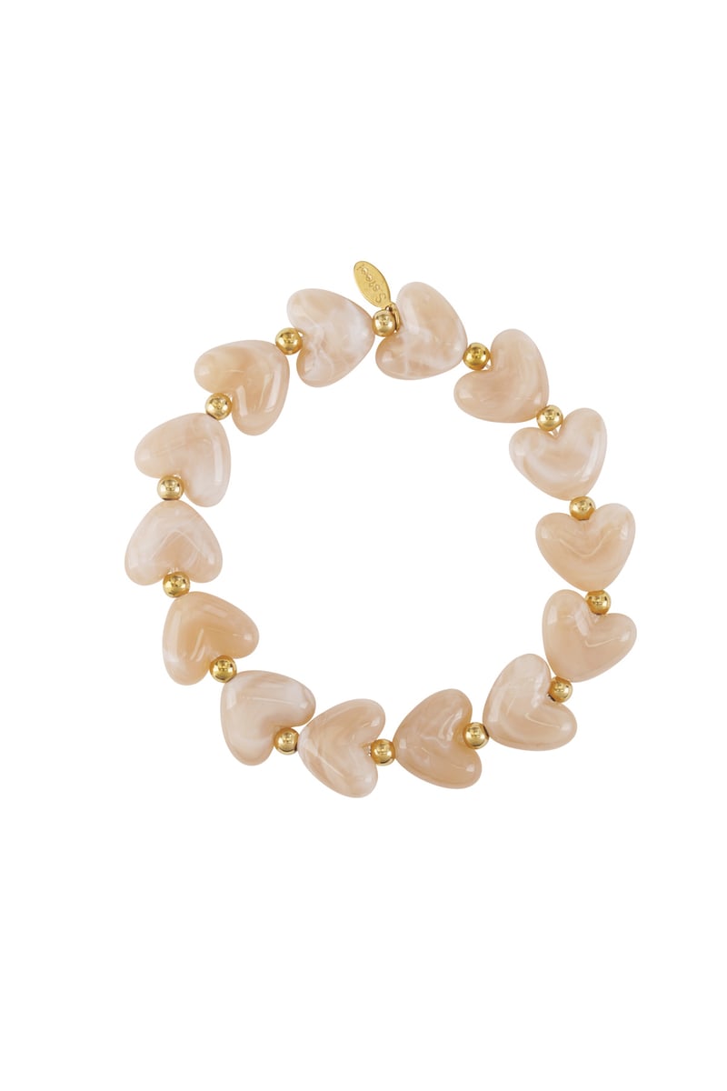 Heart bracelet beige