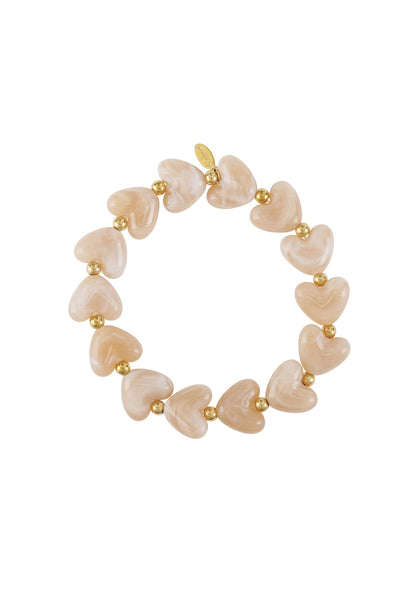 Heart bracelet beige