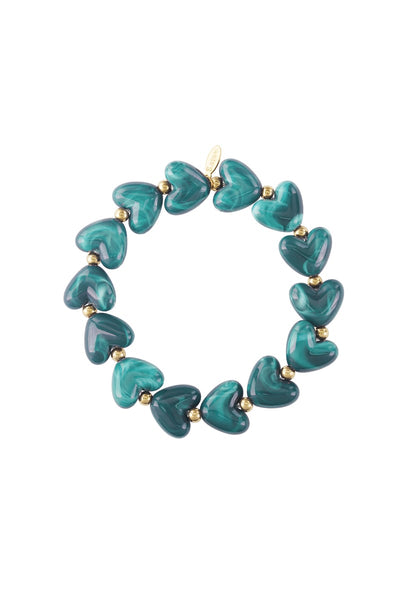 Heart bracelet stainless steel light green