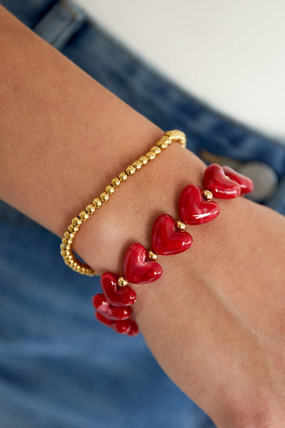 heart bracelet worn on wrist