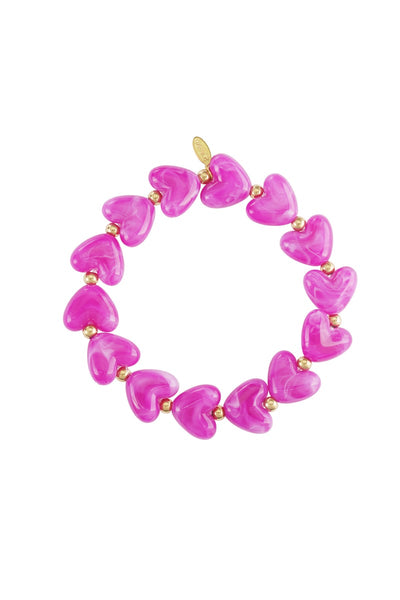 pink stainless steel hearts bracelet