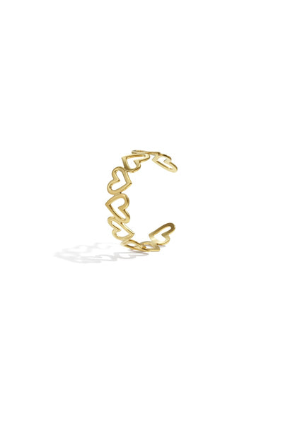 gold heart cuff bracelet stainless steel
