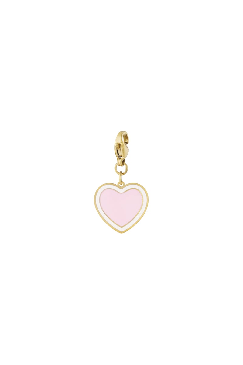 pink stainless steel heart jewelry charm