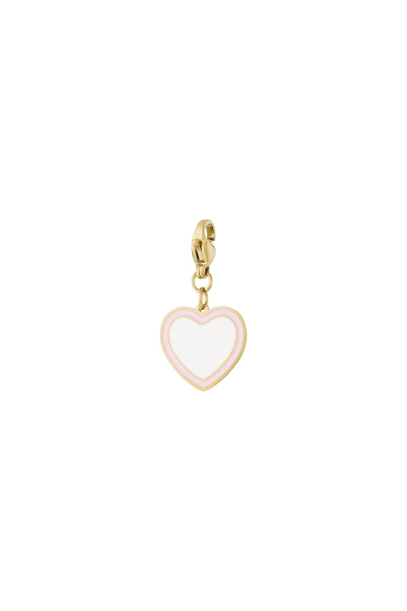 white stainless steel heart jewelry charm