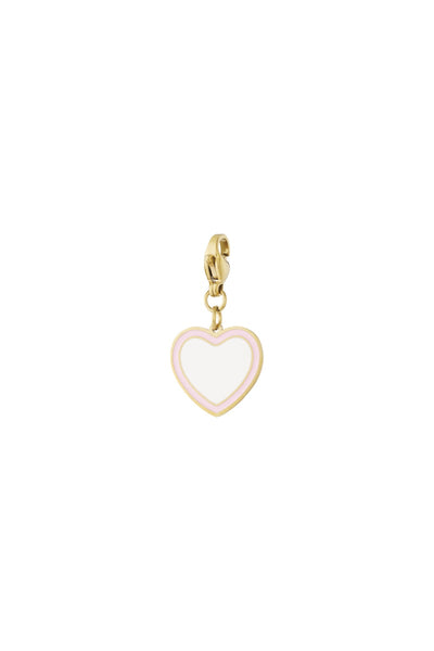 white stainless steel heart jewelry charm