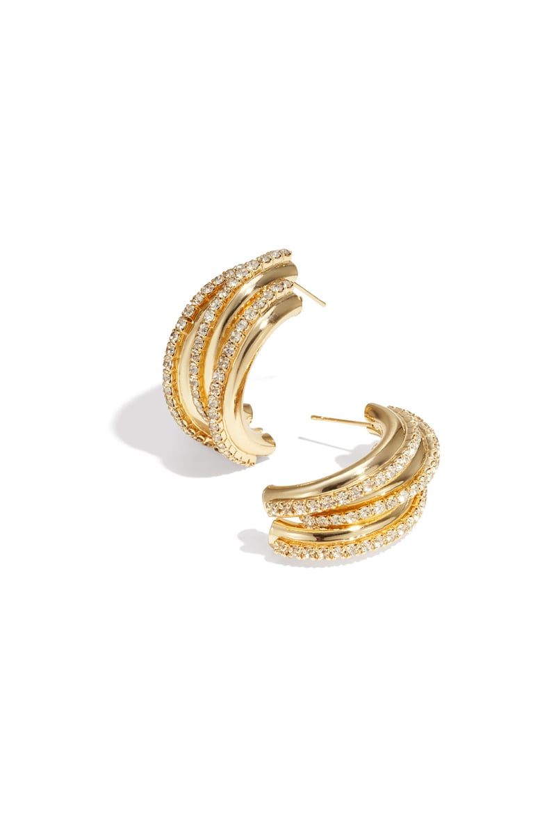 gold iron sculpt stud earrings