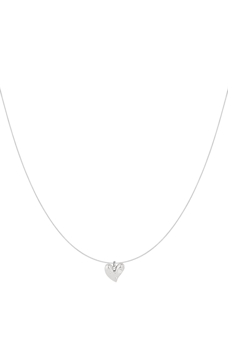 silver Lucky to Have You heart pendant necklace
