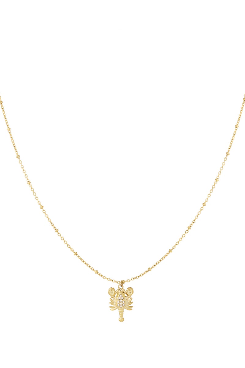gold Scorpio Spark Necklace with rhinestone accents