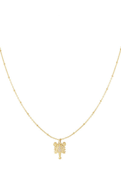 gold Scorpio Spark Necklace with rhinestone accents