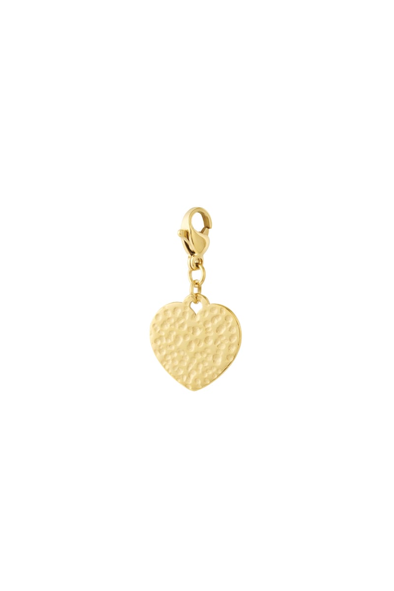 gold stainless steel heart charm pendant