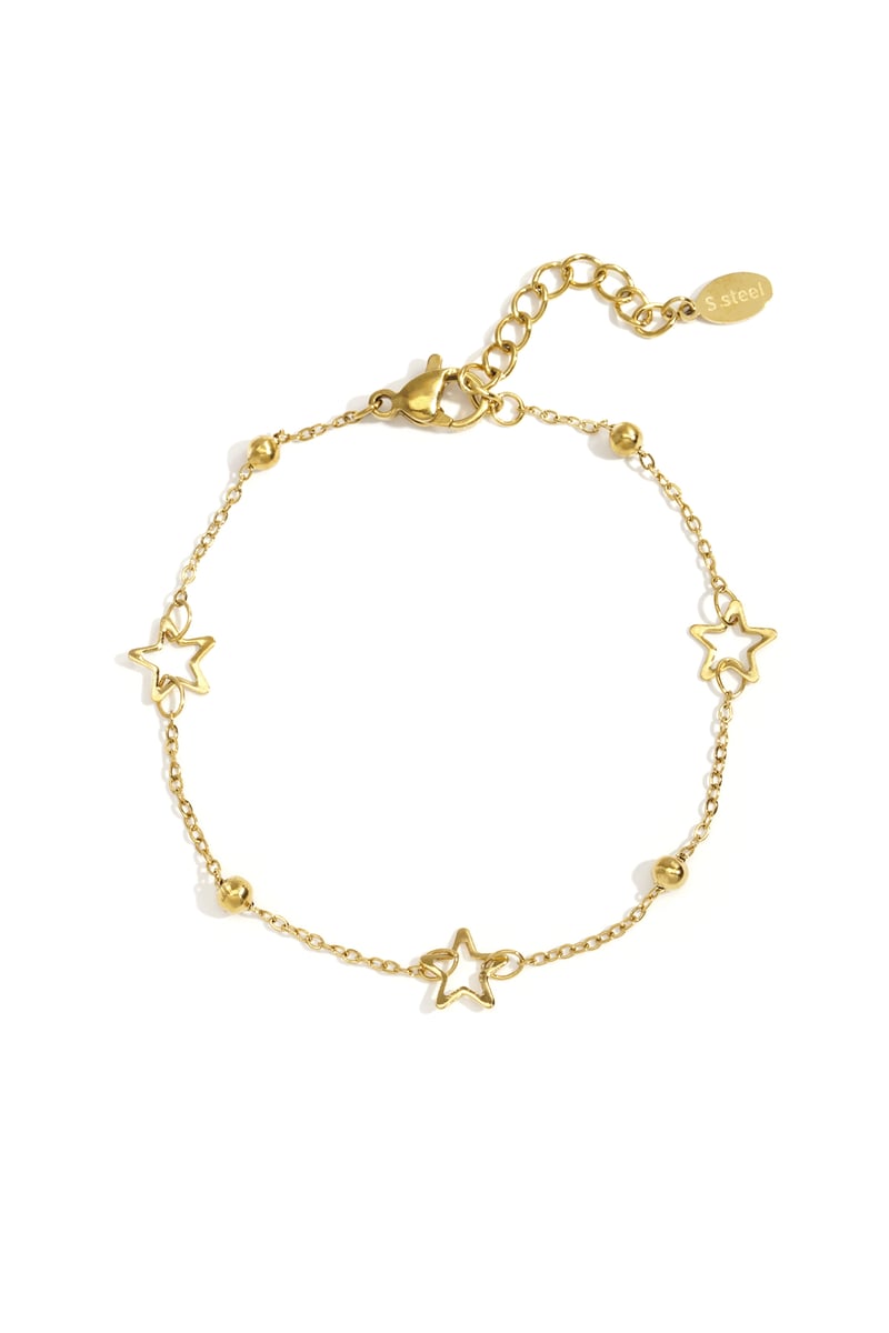 gold star chain bracelet