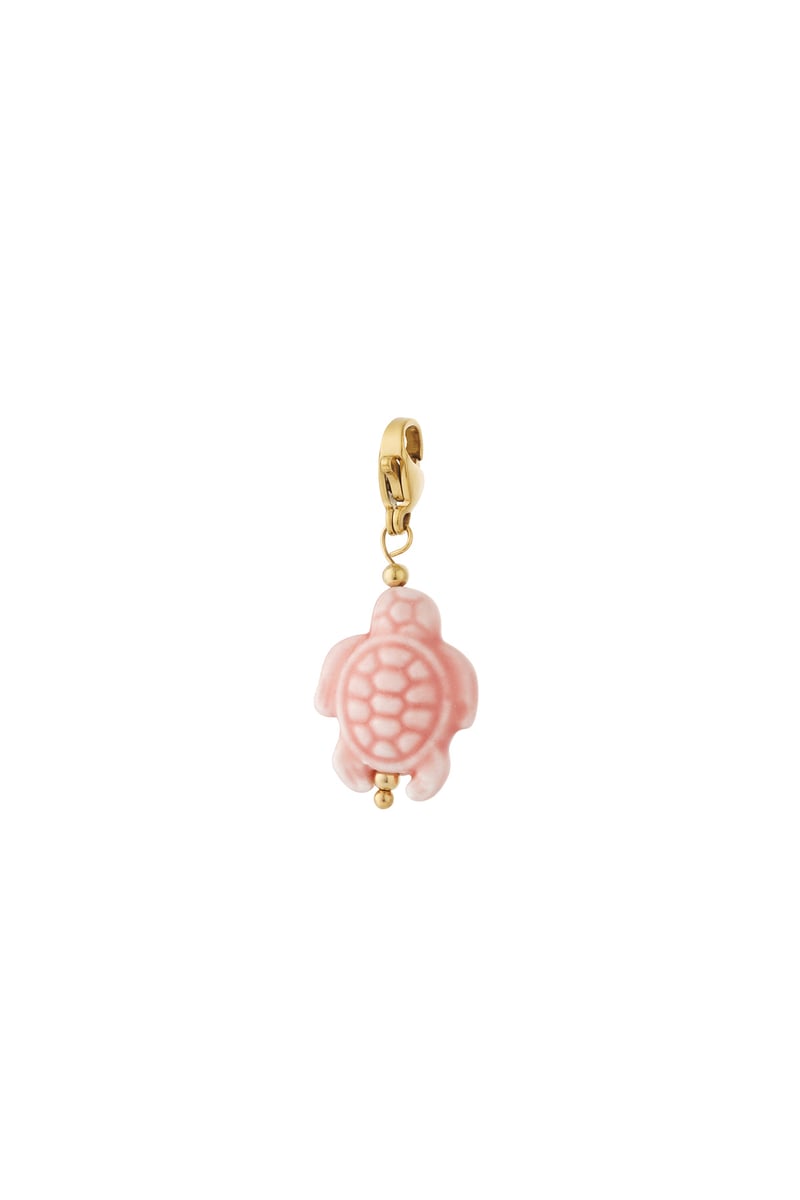 pink summer turtle charm pendant